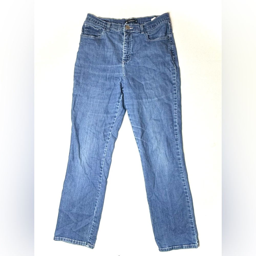 Vintage Lee Classic Fit Womens 10 Medium Straight Jeans Blue High Rise Denim